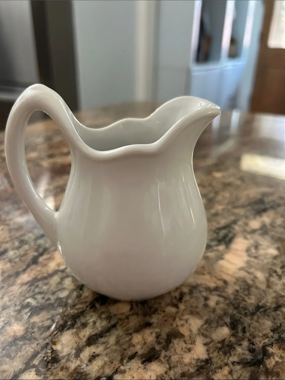 JACKSON Vintage White Ceramic Scalloped Creamer Pitcher